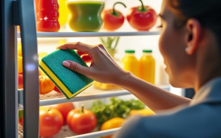 découvrez l'astuce ingénieuse qui consiste à placer une éponge au fond du réfrigérateur : une méthode simple et étonnante pour garder votre frigo propre et sans mauvaises odeurs. essayez-la, le résultat vous surprendra !