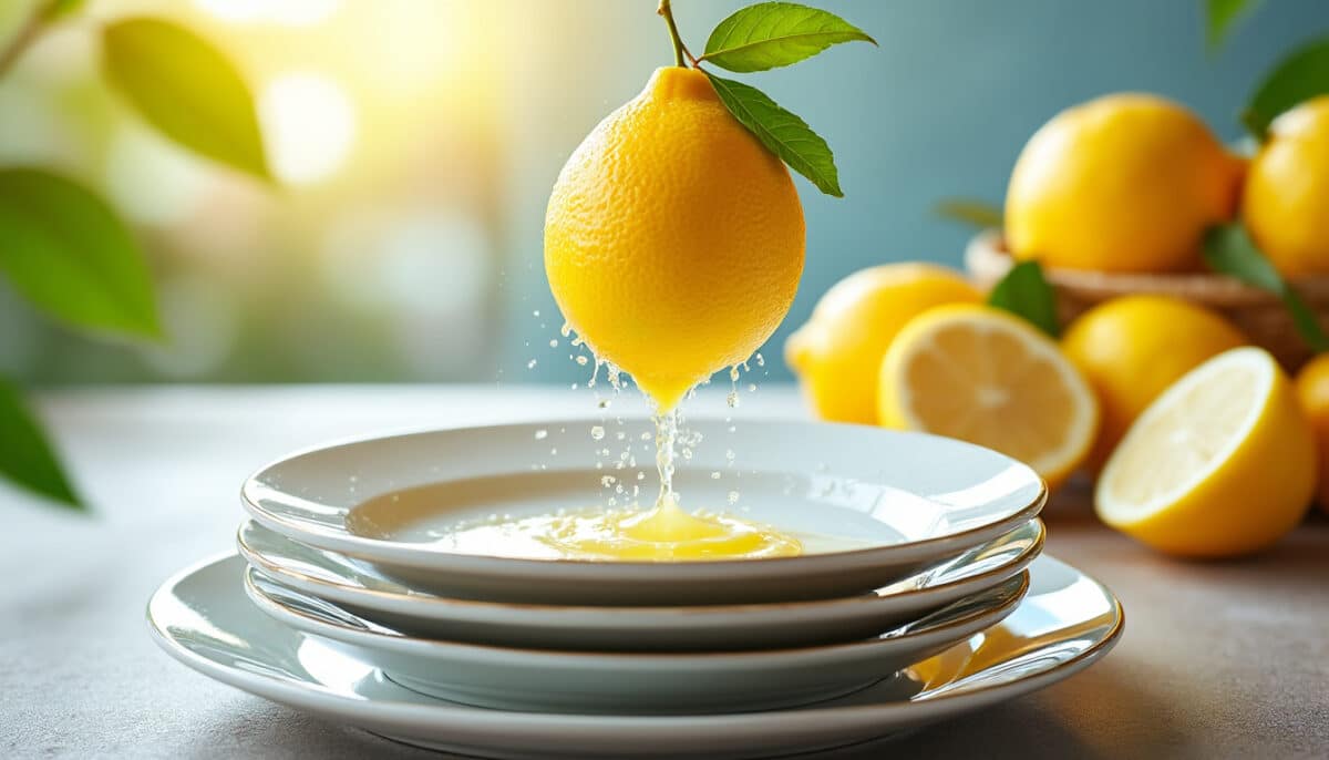 découvrez comment utiliser le citron pour redonner éclat et brillance à toute votre vaisselle grâce à une astuce simple, naturelle et efficace. dites adieu aux traces et profitez d’une vaisselle impeccable !