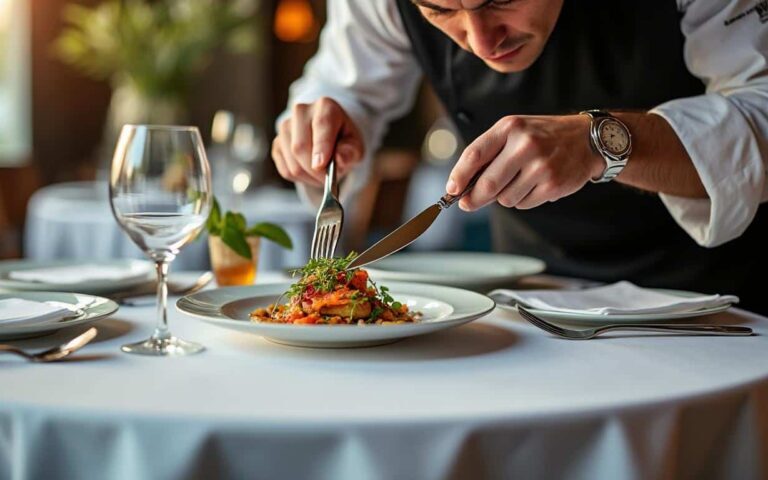 découvrez le rituel mystérieux et discret que suivent les serveurs des grands restaurants en seulement dix secondes avant chaque service, un secret bien gardé qui fait toute la différence dans l’excellence gastronomique.