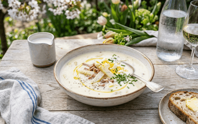 Deze soep met Hollandse asperges maak ik in 20 minuten voor het hele gezin