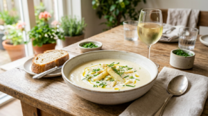 Deze soep met Hollandse asperges maak ik in 20 minuten voor het hele gezin