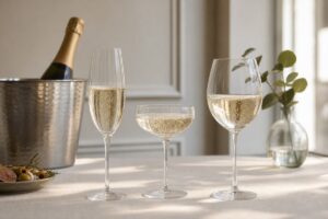 Flûte, coupe et verre tulipe pour servir le champagne