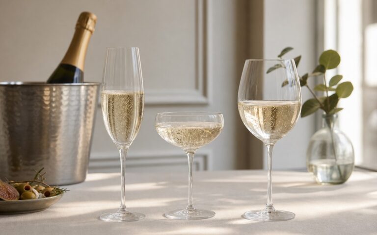 Flûte, coupe et verre tulipe pour servir le champagne