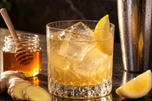 Cocktail Penicillin au whisky, miel, gingembre et citron